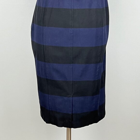 Banana Republic Womens Stripe Square Neck Bi Stretch Dress Blue Black size 8 - Picture 10 of 14